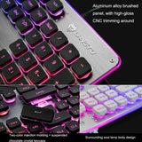 Hjemix | LANGTU L1 104 Taster USB Hjemmekontor Film Belyst Kablet Tastatur, Kabel Lengde: 1,6 m (Isblå Lys Svart)