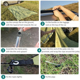 Hjemix | Utendørs-Piknik-Camping Telt Ved Siden Av Bilen Vanntett Kalesje 300x150cm (Mørk Grå)