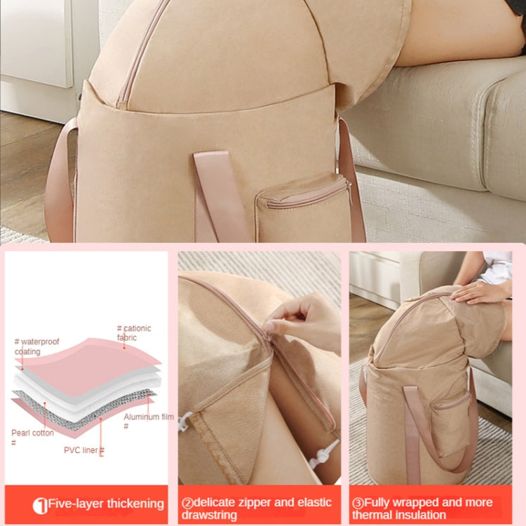 Hjemix | Sammenleggbar Fotbadbøtte Kne Fotbad Bærbar Badsekk for Reise Camping (Grå Rosa)