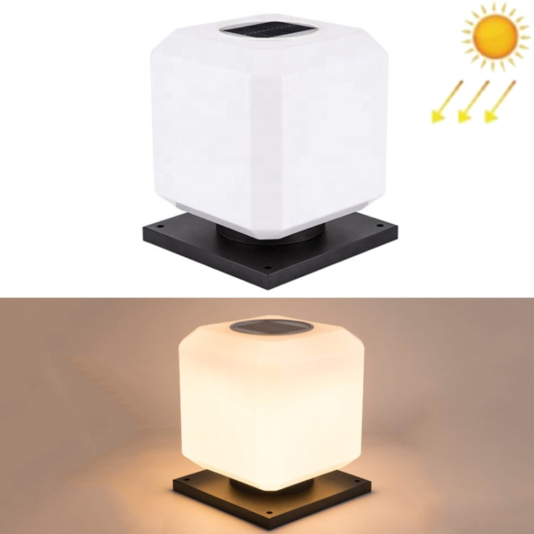Hjemix | 003 Solar Square Utendørs Postbelysning LED Vanntett Vegglamper, Størrelse: 30cm (Varmt Lys)