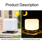 Hjemix | 003 Solar Square Ute Stolpe Lys LED Vanntett Vegglamper, Størrelse: 20cm (Hvit Lys)