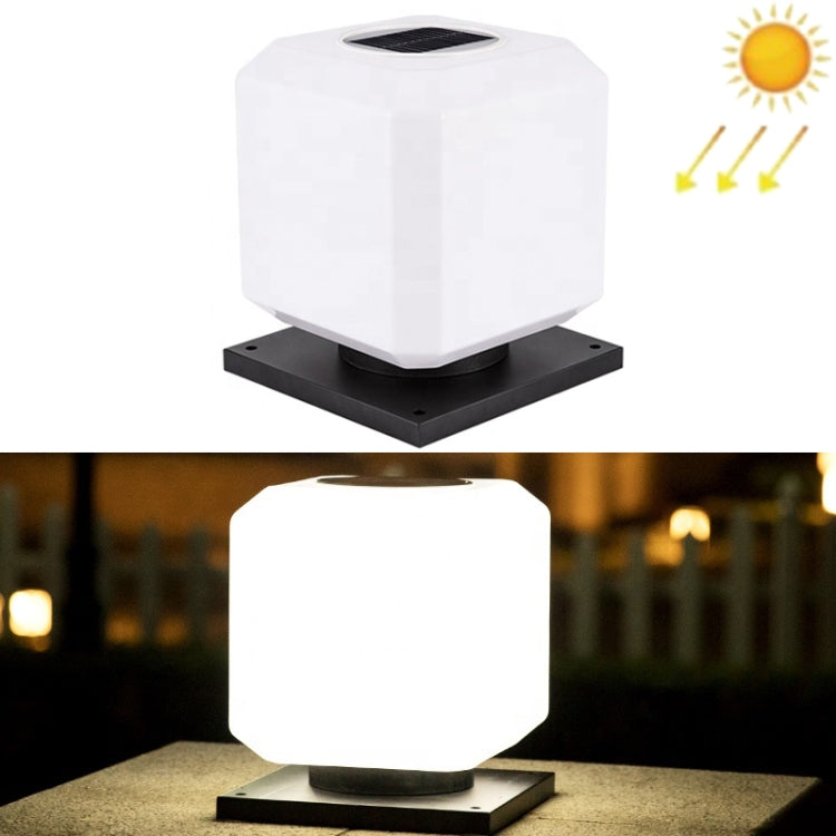 Hjemix | 003 Solar Square Ute Stolpe Lys LED Vanntett Vegglamper, Størrelse: 20cm (Hvit Lys)