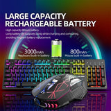 Hjemix | Attack Shark T3RGB RGB Belyst Trådløst Tastatur og Mus Sett (Svart)