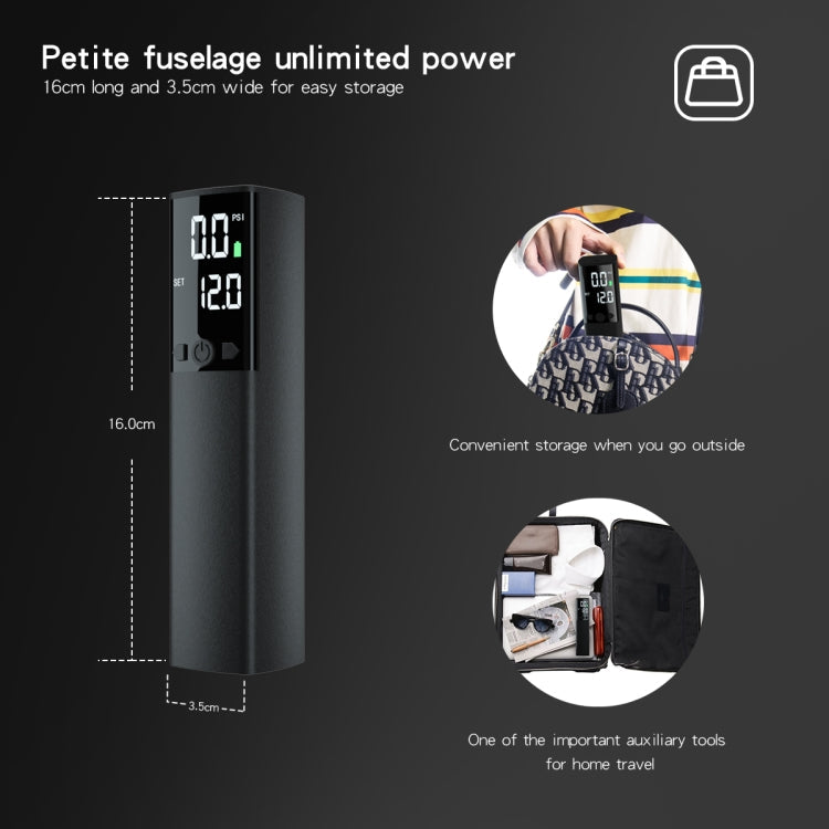 Hjemix | AP-04 Trådløs Elektrisk Luftpumpe Med LCD Skjerm For Fotball Basketball (Svart)