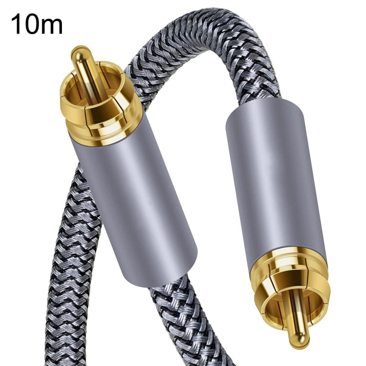 Hjemix | 10m Ren Kobber RCA Koaksial HIFI Digital Lydkabel SPDIF Subwoofer Høyttalerkabel (Sølvgrå)