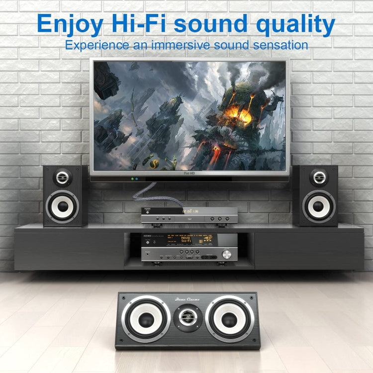 Hjemix | 10m Ren Kobber RCA Koaksial HIFI Digital Lydkabel SPDIF Subwoofer Høyttalerkabel (Sølvgrå)