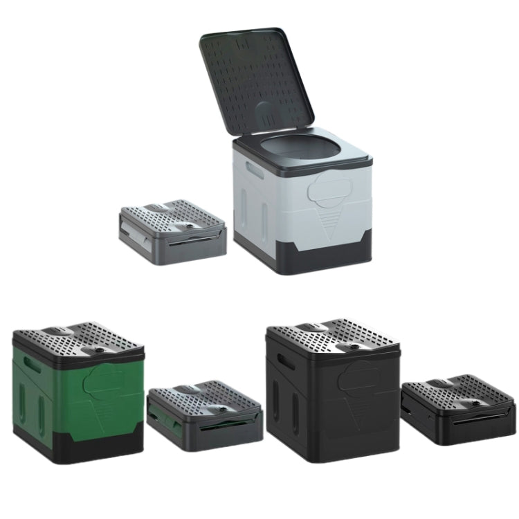 Hjemix | Auto Folding Portable Toilet Outdoor Emergency Mobile Toilet (Mørk Grå)