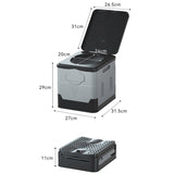 Hjemix | Auto Folding Portable Toilet Outdoor Emergency Mobile Toilet (Mørk Grå)
