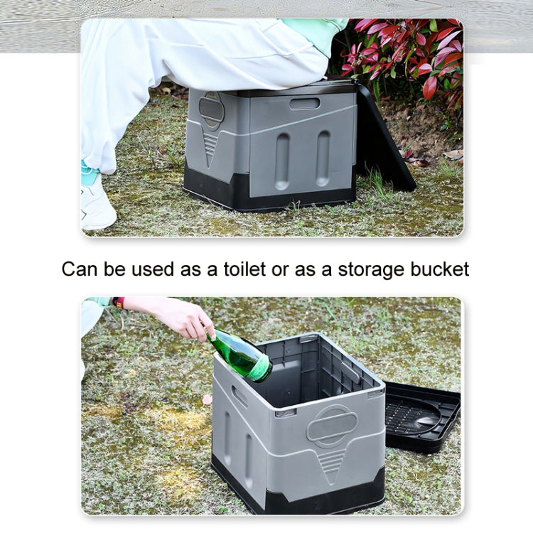 Hjemix | Auto Folding Portable Toilet Outdoor Emergency Mobile Toilet (Mørk Grå)