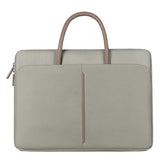 Hjemix | 14 -14.6 Tommer Oxford Stoff Laptop Bag for Menn og Kvinner Dokumentveske med PU Håndtak (Grå Grønn)