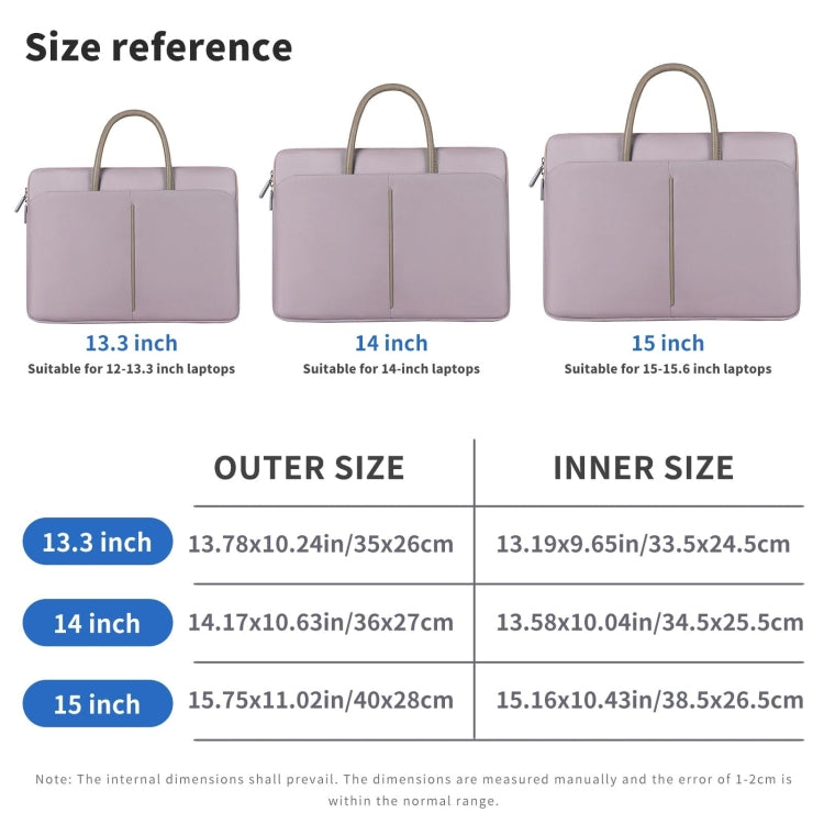 Hjemix | 14 -14.6 Tommer Oxford Stoff Laptop Bag for Menn og Kvinner Dokumentveske med PU Håndtak (Grå Grønn)
