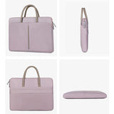 Hjemix | 14 -14.6 Tommer Oxford Stoff Laptop Bag for Menn og Kvinner Dokumentveske med PU Håndtak (Grå Grønn)