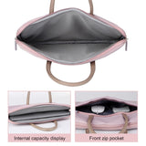 Hjemix | 14 -14.6 Tommer Oxford Stoff Laptop Bag for Menn og Kvinner Dokumentveske med PU Håndtak (Grå Grønn)