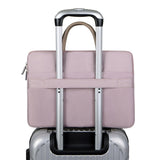 Hjemix | 14 -14.6 Tommer Oxford Stoff Laptop Bag for Menn og Kvinner Dokumentveske med PU Håndtak (Grå Grønn)