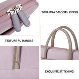 Hjemix | 14 -14.6 Tommer Oxford Stoff Laptop Bag for Menn og Kvinner Dokumentveske med PU Håndtak (Grå Grønn)