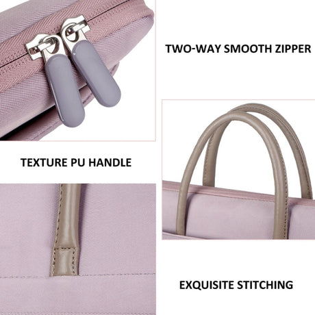 Hjemix | 14 -14.6 Tommer Oxford Stoff Laptop Bag for Menn og Kvinner Dokumentveske med PU Håndtak (Grå Grønn)