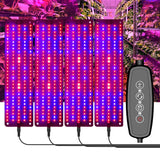 Hjemix | 4 hoder 12V Full Spectrum Rød og Blå Lys Panel Plantevekstlampe Frøplante Fylllys (EU-plugg)
