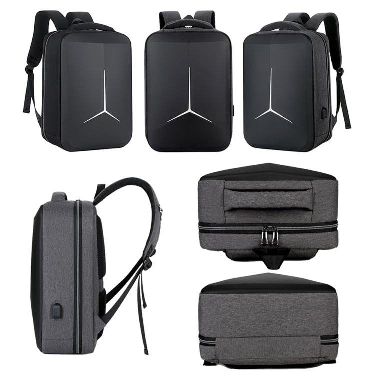 Hjemix | 15 Tommers Multifunksjonell Vanntett Forretningssport Laptop Ryggsekk med USB-port (Svart)