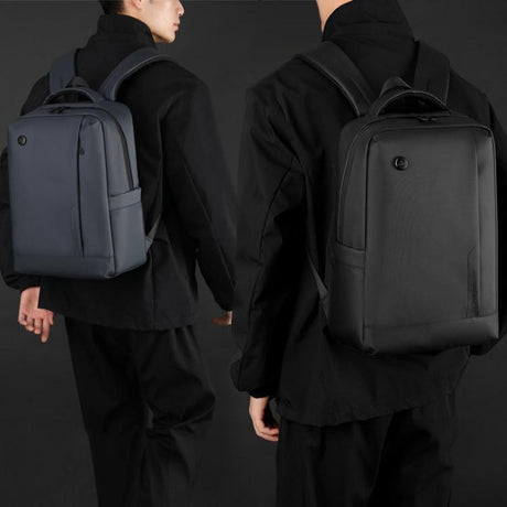 Hjemix | WEPOEWR Herre 14-tommers laptopryggsekk Vanntett stor kapasitet forretningspendler ryggsekk (Svart)
