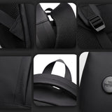 Hjemix | WEPOEWR Herre 14-tommers laptopryggsekk Vanntett stor kapasitet forretningspendler ryggsekk (Svart)