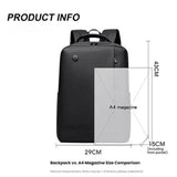 Hjemix | WEPOEWR Herre 14-tommers laptopryggsekk Vanntett stor kapasitet forretningspendler ryggsekk (Svart)