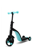 Hjemix | nadle Sammenleggbar Trehjuls Tre-modus Balansesykkel Barn Scooter (Blå)