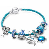 Hjemix | Ocean Breeze Armbånd med Charms i Lær og Sølv - Julia