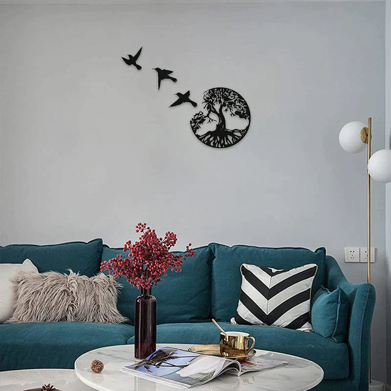 Hjemix | Svart Metall Veggkunst Hjemmedekor