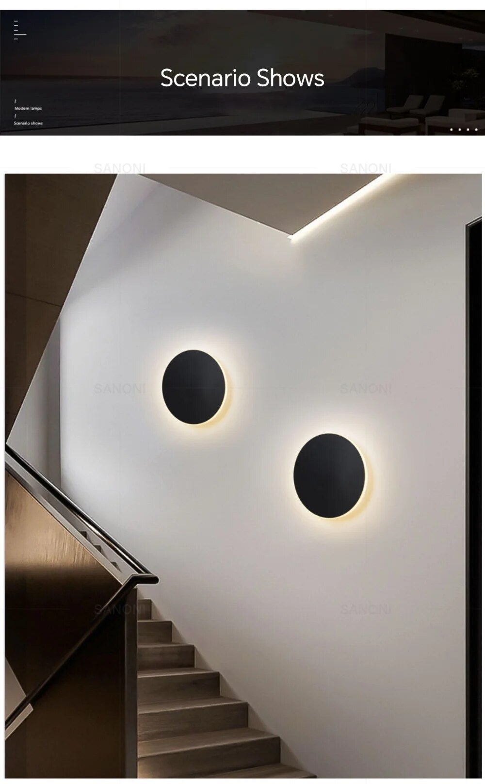Hjemix | Moderne rund LED vegglampe for stilfull ambient belysning