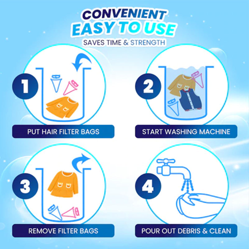 Hjemix | Vaskemaskin Hårfilter Nettposer