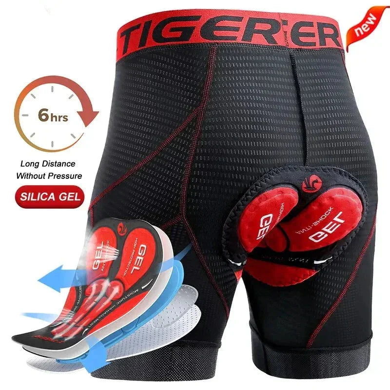 Hjemix | Pustende Mesh Sykling Shorts med Gel Polstring | Støtsikre Sykling Shorts for Menn