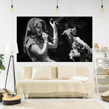 Hjemix | Lana Del Rey Plakat Tapestry Veggdekorasjon - Røyker - Estetisk Soverom eller Hjem Dekorasjon