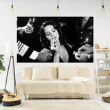 Hjemix | Lana Del Rey Plakat Tapestry Veggdekorasjon - Røyker - Estetisk Soverom eller Hjem Dekorasjon