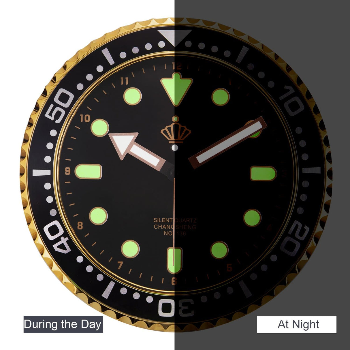 Hjemix | Stille Glitrende Veggklokke