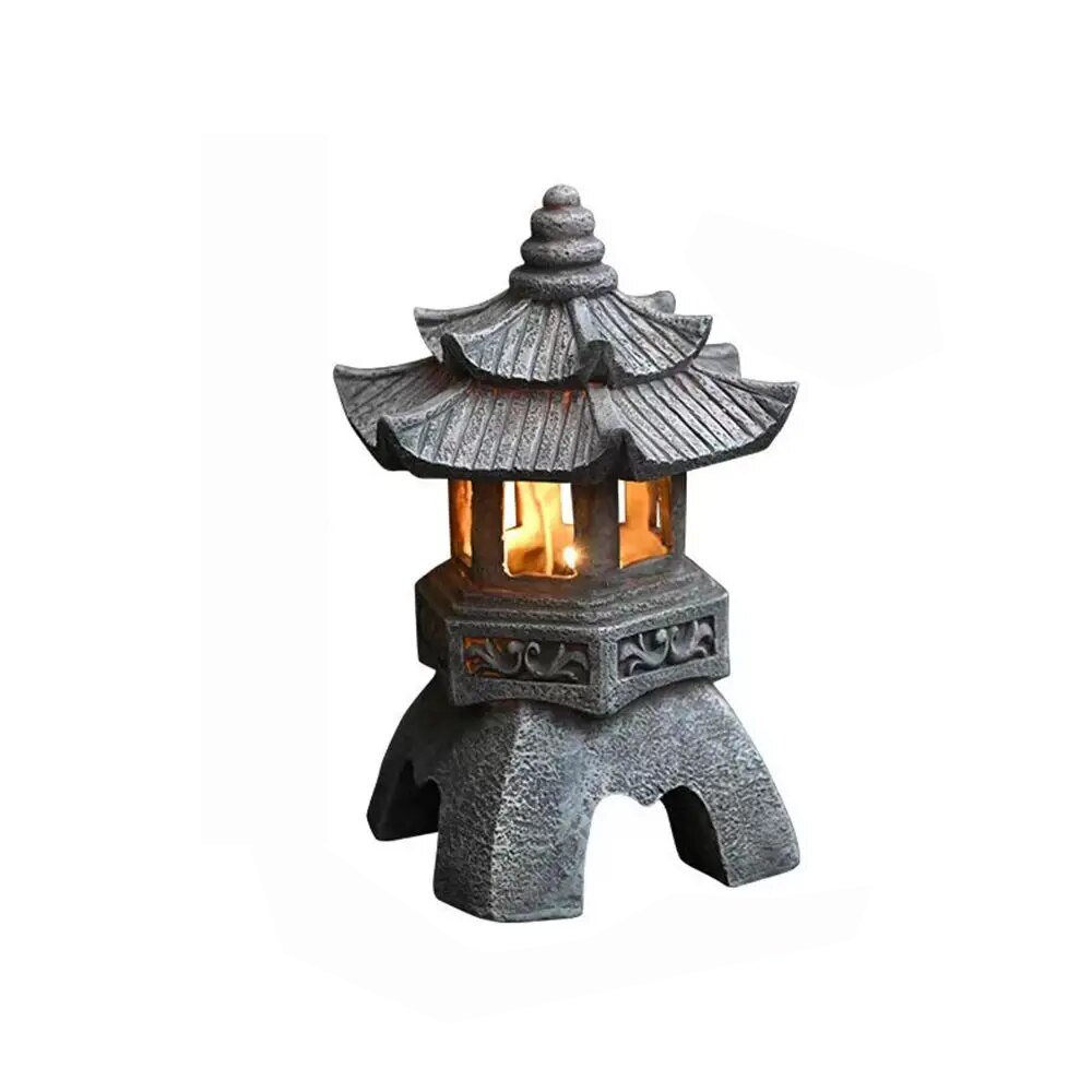 Hjemix | ZenGlow - Solenergi Hage Lampe Pagoda Statue for ute