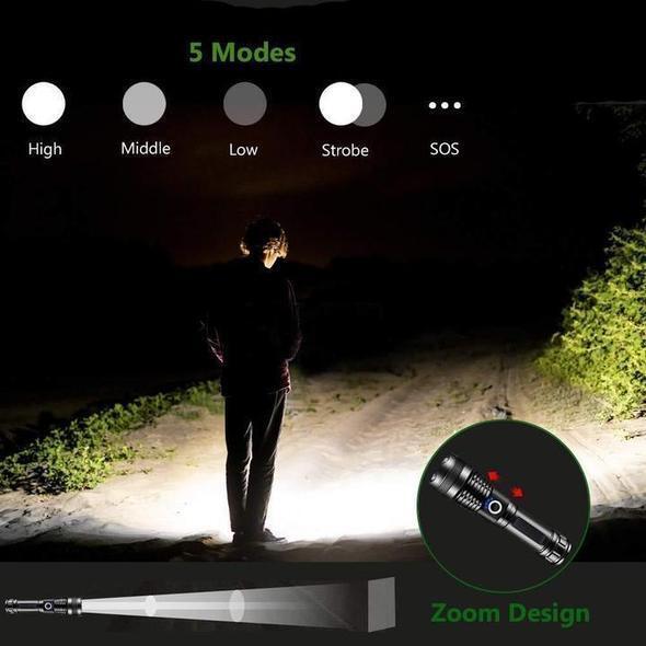 Hjemix | 30000-5000 Lumen høyytelses LED vanntett lommelykt