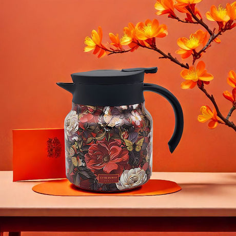 Hjemix | Vintage Floral Pattern Te-kanne – Innebygd infusor