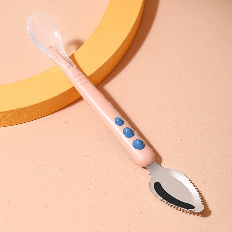 Hjemix | Baby Dobbel Hode Skraping Frukt Skje