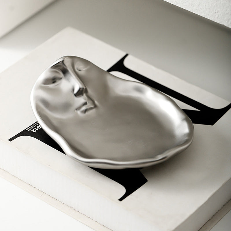 Hjemix | Metal Touching Face Creative Ceramic Kiss Kaffekopp, Kunstnerisk Vibe Krus & Tallerken Sett