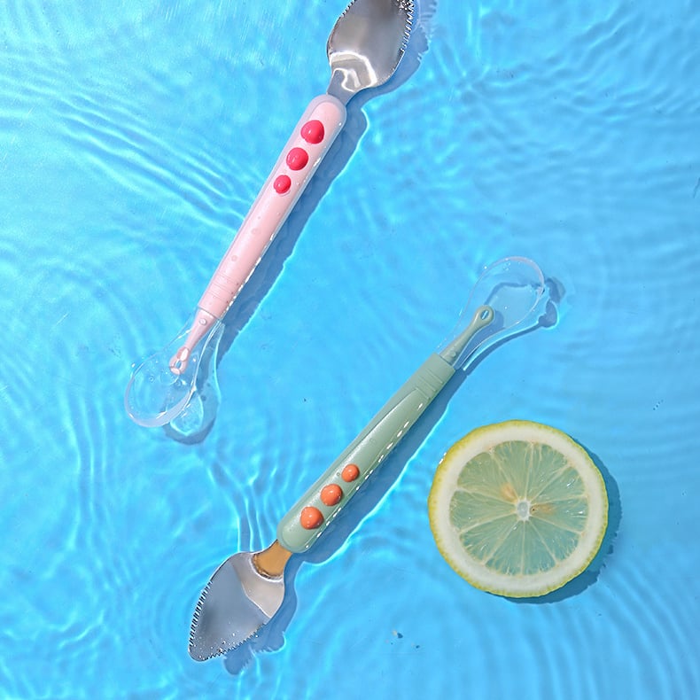 Hjemix | Baby Dobbel Hode Skraping Frukt Skje