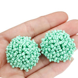 Hjemix | Lys og morsom håndlaget multicolor perle pompom stud øredobber