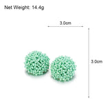 Hjemix | Lys og morsom håndlaget multicolor perle pompom stud øredobber