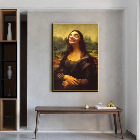 Hjemix | Aesthetic Funny Mona Lisa Canvas Plakat