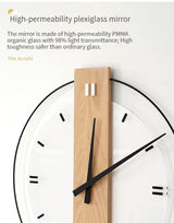 Hjemix | Solid Wood Nordic Veggdekorasjon Klokke 40cm