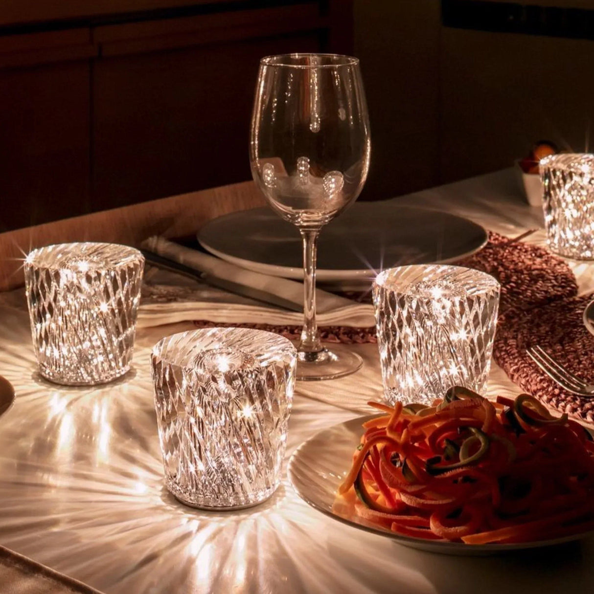 Hjemix | Lampe - Luksus Diamant Krystall LED Oppladbar Bordlampe