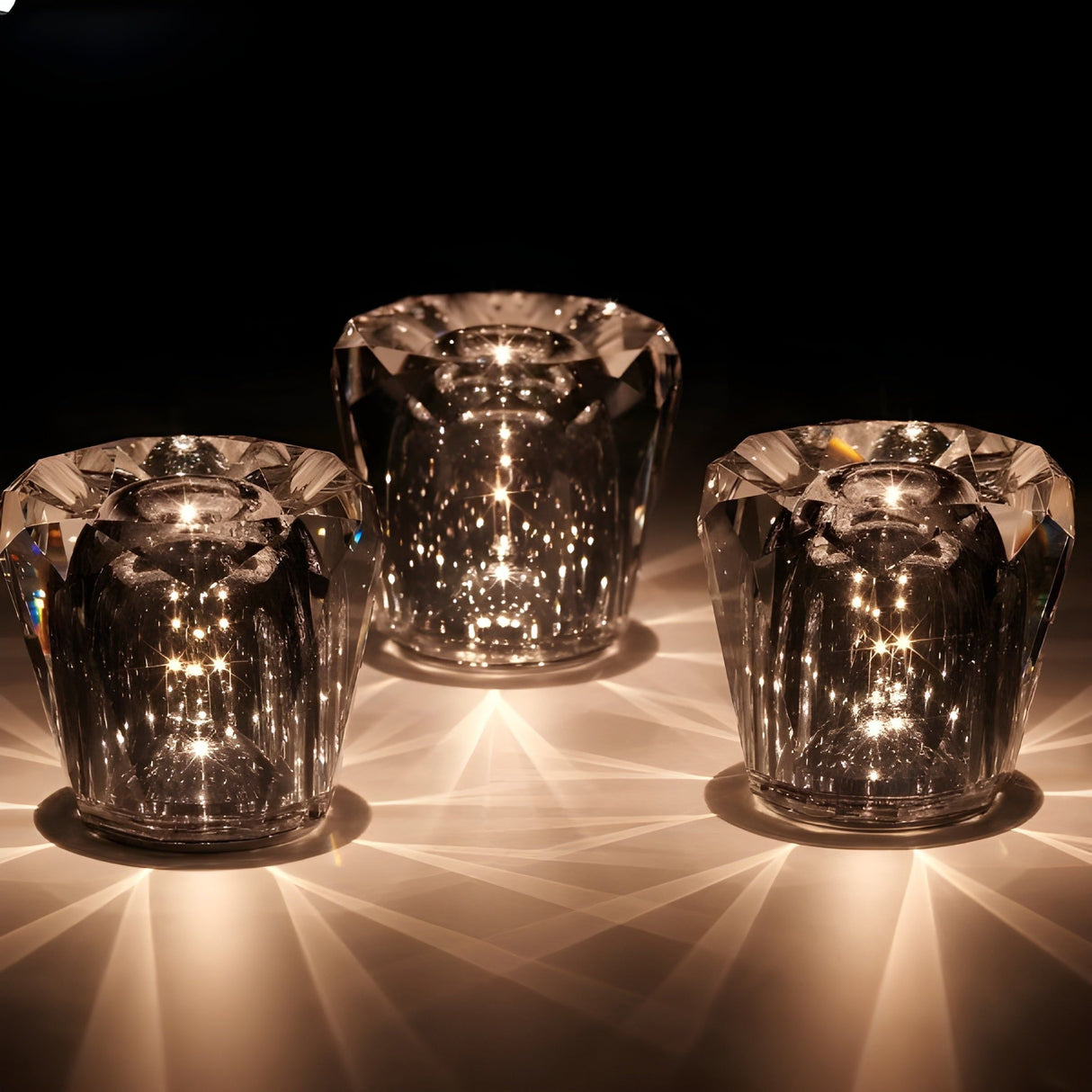 Hjemix | Lampe - Luksus Diamant Krystall LED Oppladbar Bordlampe