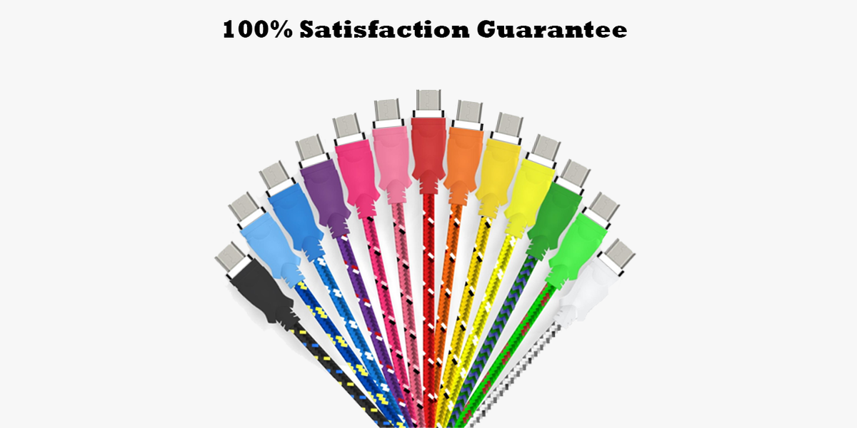 Hjemix | Ekstra lang fiberflettet ladekabel USB - Ekstra lang (10 fot) - Best for reise, i bilen og hjemme