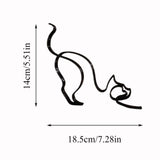 Hjemix | Tier Kunst Jern Skulptur Retro Metall svarte linjer katt hund skrivebord ornament