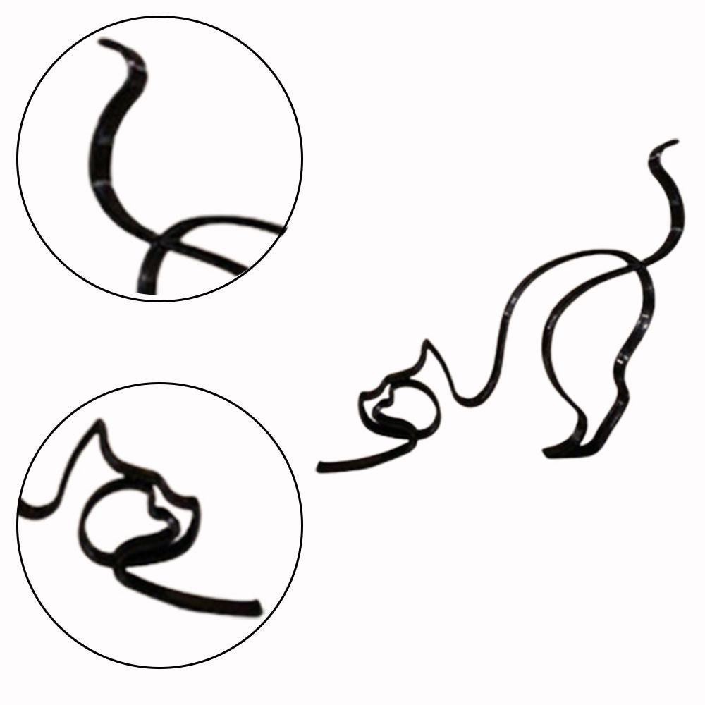 Hjemix | Tier Kunst Jern Skulptur Retro Metall svarte linjer katt hund skrivebord ornament