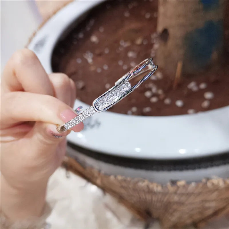 Hjemix | Åpen armbånd laget av 925 sterling sølv med zirkonia